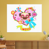 J'Aime Les Carlins ! Impression Canvas (Insitu(Salon))