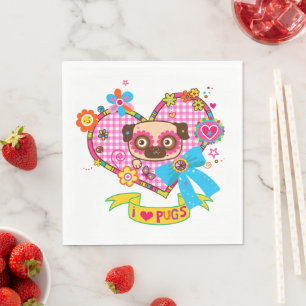 J'Aime Les Carlins ! Serviettes en Papier