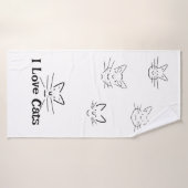 J'aime les chats (Serviette de bain)