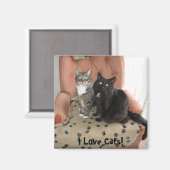 J'aime les chats ! aimant (Recto/Verso)