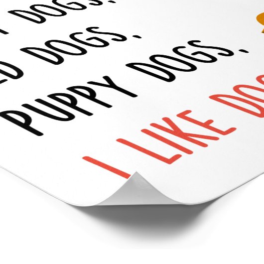 J'aime les chiens Poster (Coin)
