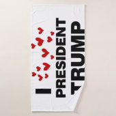 J'aime les coeurs du président Trump (Serviette de bain)
