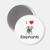 J'aime les éléphants Magnet (Recto/Verso)