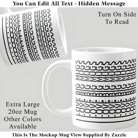 J'aime les grands mugs Message caché 157B Drôle de