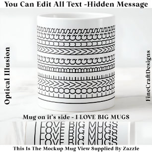 J'aime les grands mugs Message caché, Citation per