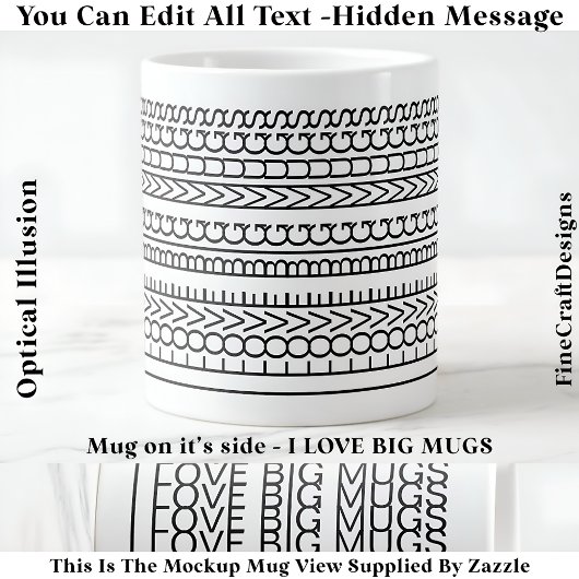 J'aime les grands mugs Message caché, Citation per