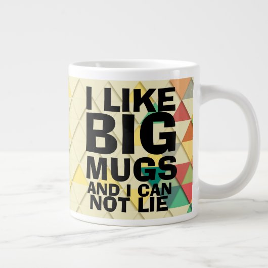 J'aime les grands mugs moderne motif triangle mug (Droite)