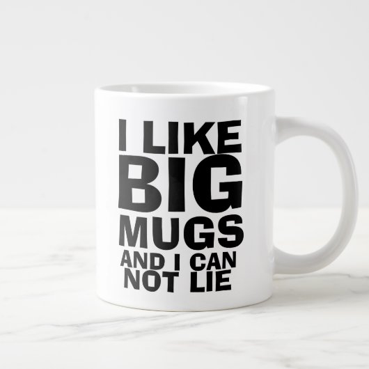 J'aime les grands mugs Tasse de café drôle (Droite)