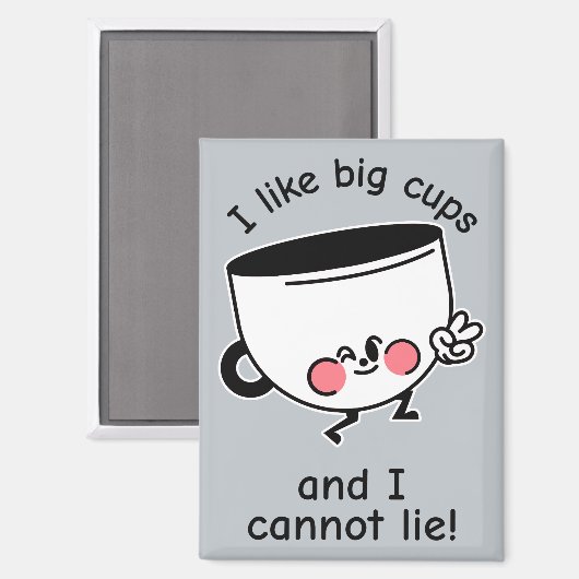 J'aime les Grands Tasses – Magnet Drôle (Recto/Verso)