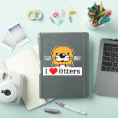 J'Aime Les Loutres. Sticker à tête de Otter (Couverture iPad)