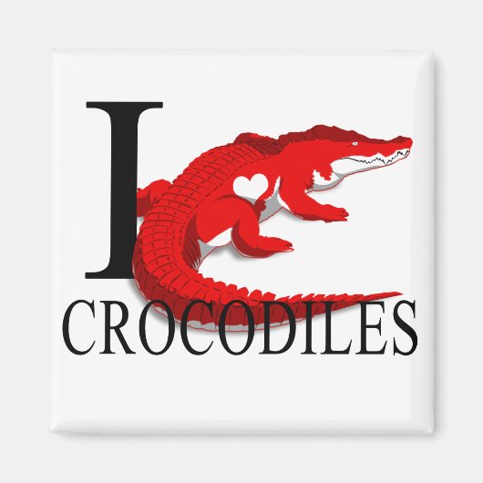 J'aime les Magnets de crocodiles (Devant)