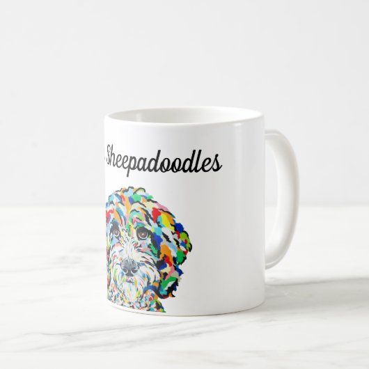 J'Aime Les Sheepadoodles 11 oz. Mug (Devant droit)