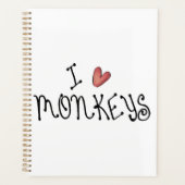 J'Aime Les Singes Mignonnes Typographie manuscrite (Devant)