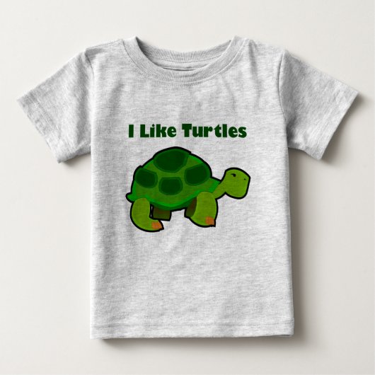 J'aime les tortues - Baby Fine Jersey T-shirt  (Devant)