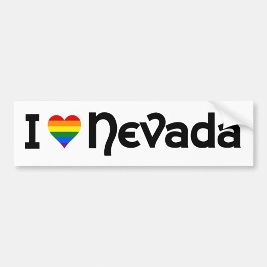 J'aime LGBT Nevada State Bumper Sticker (Devant)