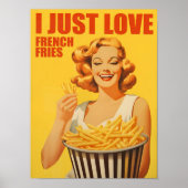 J'aime l'impression de frites Art mural de cuisine (Devant)
