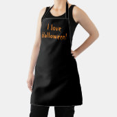 J'aime l'orange d'Halloween sur tablier noir (Insitu)