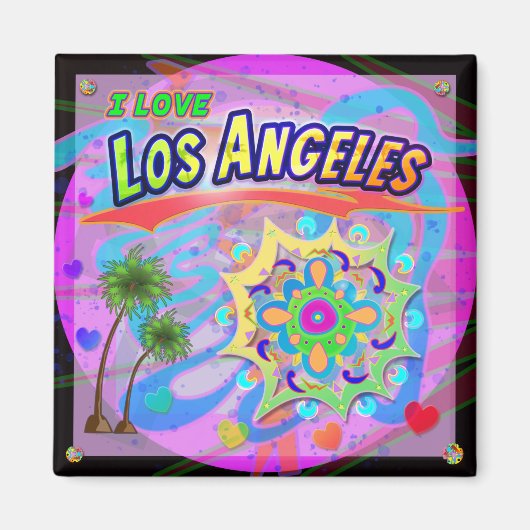 J'AIME Los Angeles VRAI Magnet de Progrès (Devant)