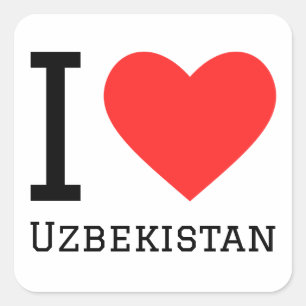 J'aime l'Ouzbékistan autocollant carré