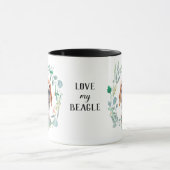 J'aime ma Beagle gerbe café Mug (Centre)