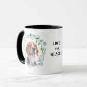 J'aime ma Beagle gerbe café Mug (Devant gauche)