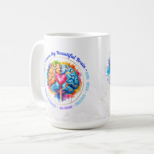 J'Aime Ma Belle Brain Beverage Mug (Devant gauche)