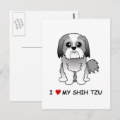 J'aime ma carte postale Shih Tzu (Devant / Derrière)