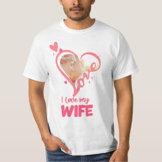 J'aime ma femme cool photo du coeur T-shirt