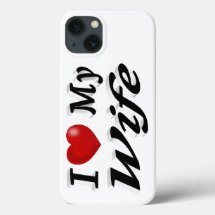 J'aime ma femme Coque iPhone avec un texte noir mi