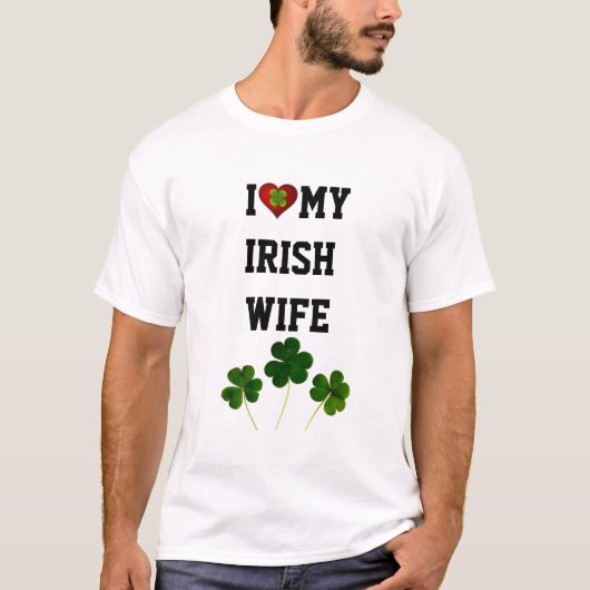 J'Aime Ma Femme Irlandaise, T-shirt shamrock (Devant)