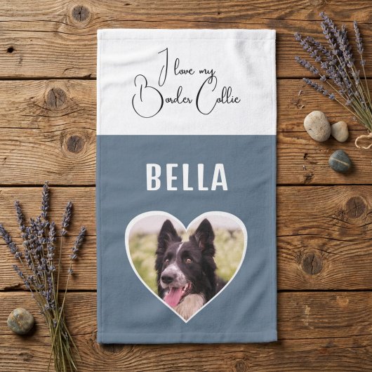 J'aime ma frontière Collie Chien Photo en Nom du C