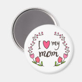 J'aime ma mère Joyeuse fête des mères | Magnet (Recto/Verso)