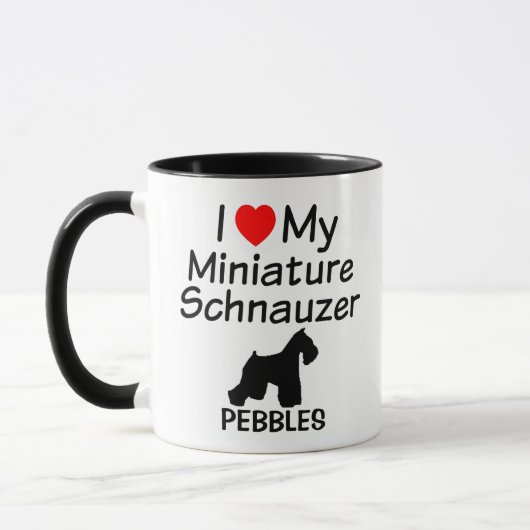 J'Aime Ma Miniature Schnauzer Chien Mug (Gauche)