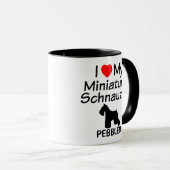 J'Aime Ma Miniature Schnauzer Chien Mug (Devant droit)