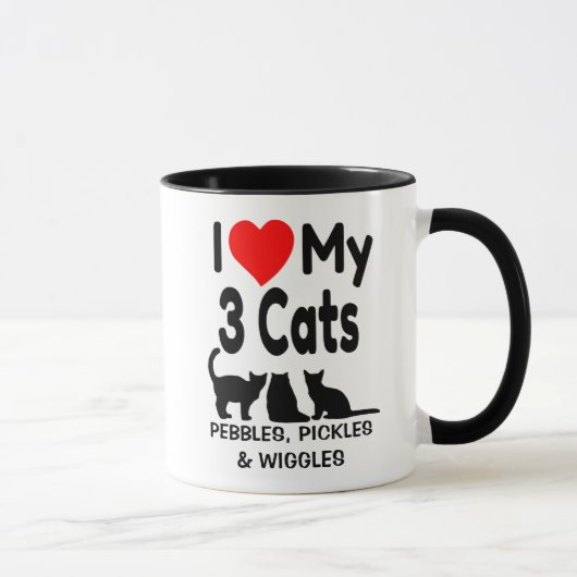 J'Aime Ma Mug À Trois Chats (Droite)
