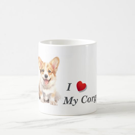 J'Aime Ma Mug De Café Corgi (Centre)