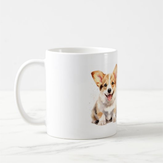 J'Aime Ma Mug De Café Corgi (Gauche)