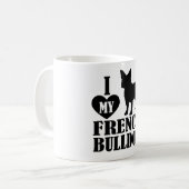 J'Aime Ma Mug De Café Français Bulldog (Devant gauche)