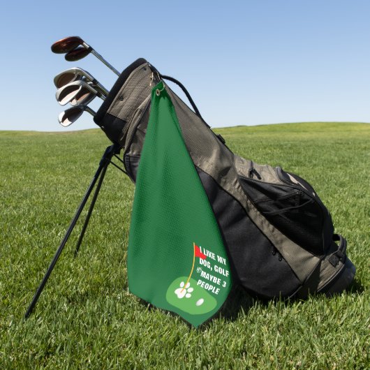 J'Aime Ma Serviette De Golf De Chien | Serviette d (Vert)