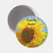 J'Aime Ma Tante ! Fleurs de soleil jaunes magnets (Recto/Verso)