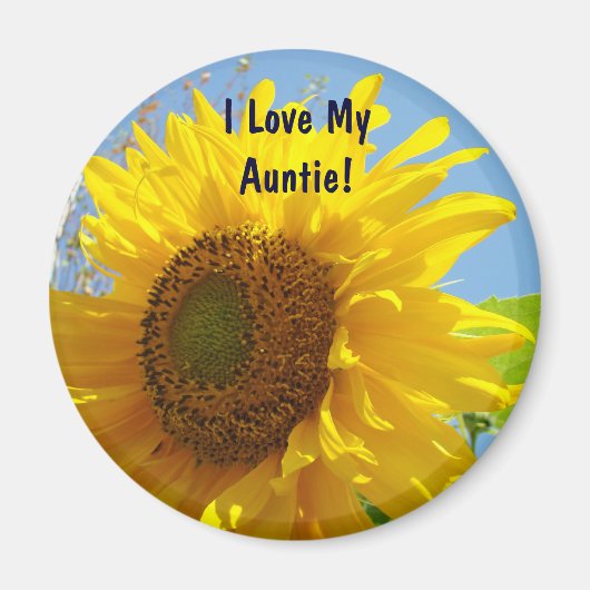 J'Aime Ma Tante ! Fleurs de soleil jaunes magnets (Devant)