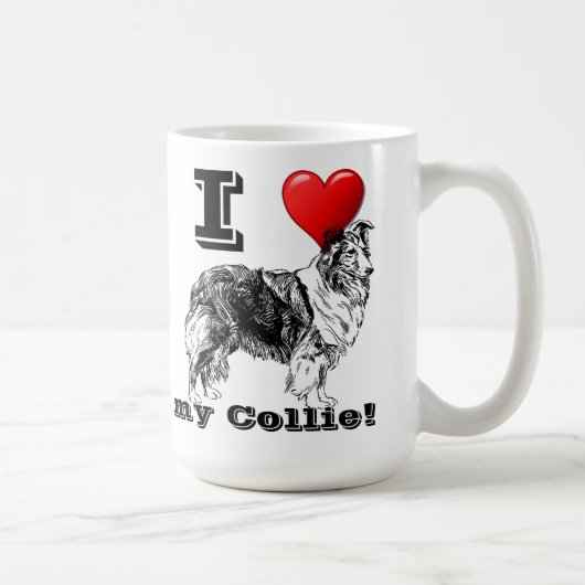 J'aime ma tasse Collie (Droite)