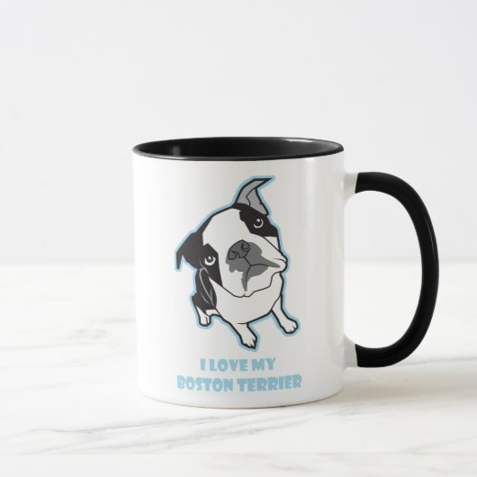 J'aime ma tasse de Boston Terrier (Droite)