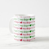 J'aime ma tasse de Noël de café de chien (Devant gauche)