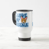 J'aime ma tasse de voyage de Basenji (Devant gauche)