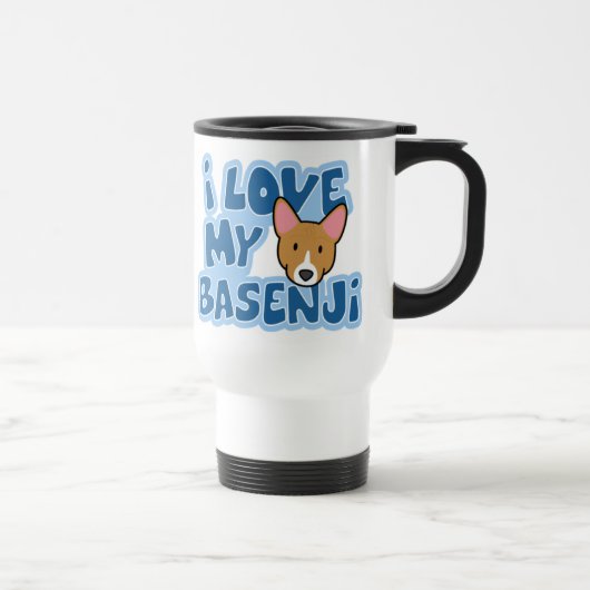 J'aime ma tasse de voyage de Basenji (Droite)