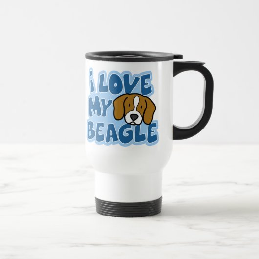 J'aime ma tasse de voyage de beagle (Droite)