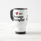 J'aime ma tasse inoxydable de voyage de thérapeute (Devant gauche)