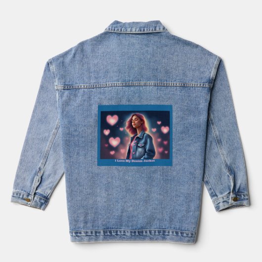 J'Aime Ma Veste Denim Coeurs Rose (Verso)