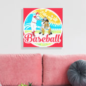 "J'aime MA vie" toile de baseball (Insitu(Salon))